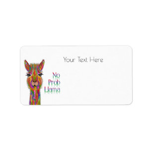 Cute and Colorful Llama Address Label