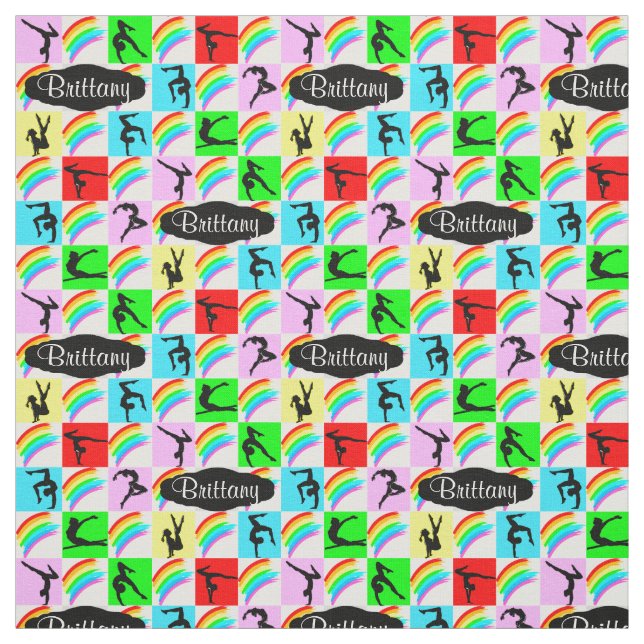 CUTE AND COLORFUL PERSONALIZED GYMNASTICS FABRIC (Swatch)