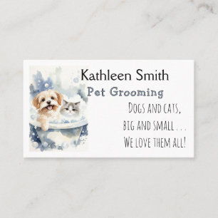 Cute and Colorful Pet Grooming Business Cards
