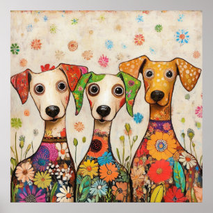 Cute and Colorful Puppies Design Poster