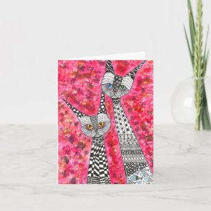 Cute and Colour Cats Greeting Card
