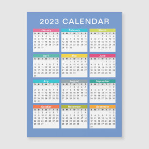 Cute and Colourful 2023 Calendar Magnetic Card
