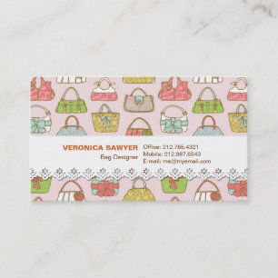 Cute and Colourful Bags Illustration Pattern Business Card