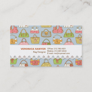 Cute and Colourful Bags Illustration Pattern Business Card