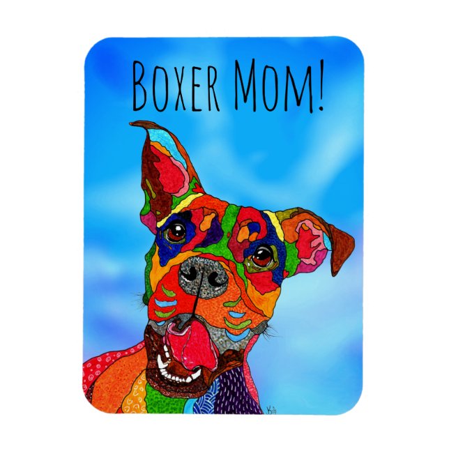 Cute and Colourful Boxer Magnet 3"x4" (Vertical)