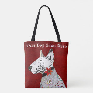 Cute and Colourful Bull Terrier Tote Bag