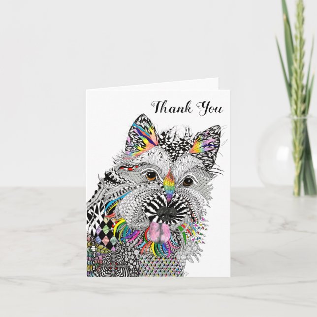 Cute and Colourful Cairn Terrier Greeting Card (Front)