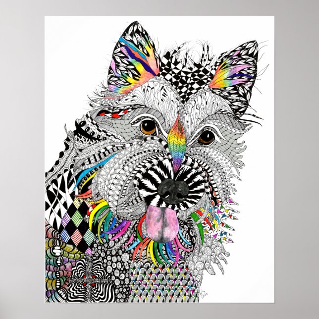 Cute and Colourful Cairn Terrier Poster - 16" x 20 (Front)