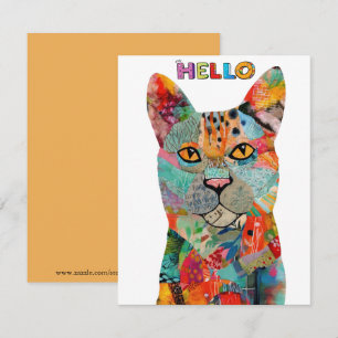 Cute and Colourful Cat Greeting Card