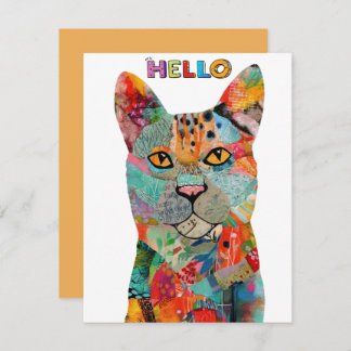 Cute and Colourful Cat Greeting Card