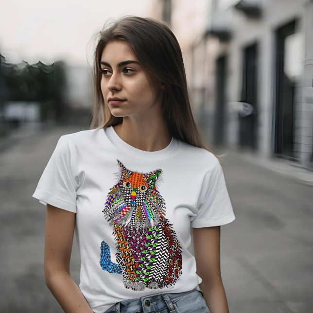 Cute and Colourful Cat T-shirt (Creator Uploaded)