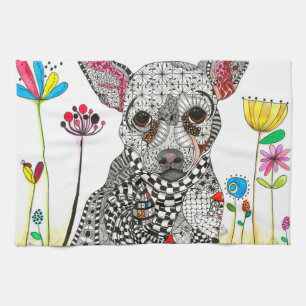 Cute and Colourful Chihuahua Kitchen Towel