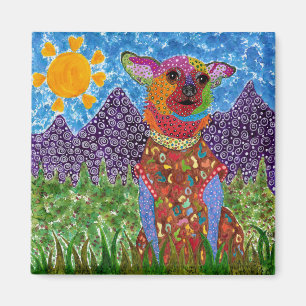 Cute and Colourful Chihuahua Magnet 2"