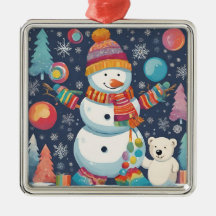 Cute and Colourful Christmas Snowman 