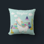 Cute and Colourful Desert Alpaca Nursery Cushion<br><div class="desc">Cute and Colourful Desert Alpaca Personalised Throw Pillow | Fun and colourful throw pillow featuring adorable illustrations of an alpaca with colourful pyramids,  clouds and succulents. This customisable pillow will be perfect as a personalised gift for baby showers and kids birthdays.</div>