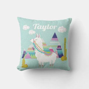 Cute and Colourful Desert Alpaca Nursery Cushion