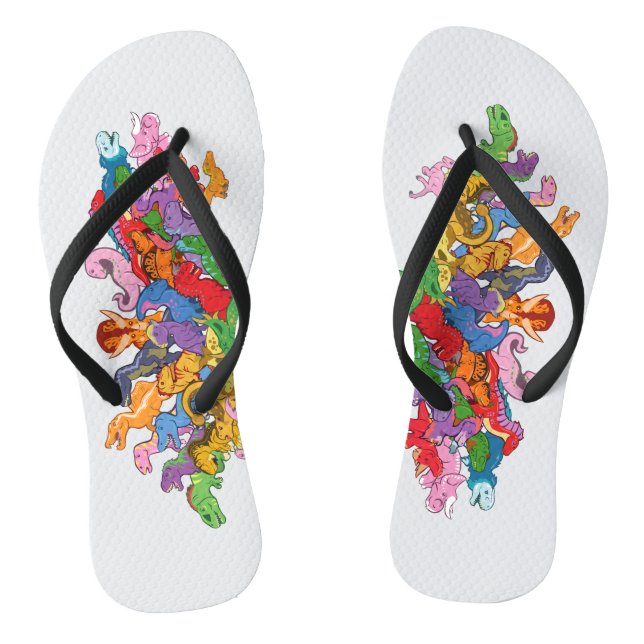 Cute and Colourful Dinosaurs Jandals (Footbed)
