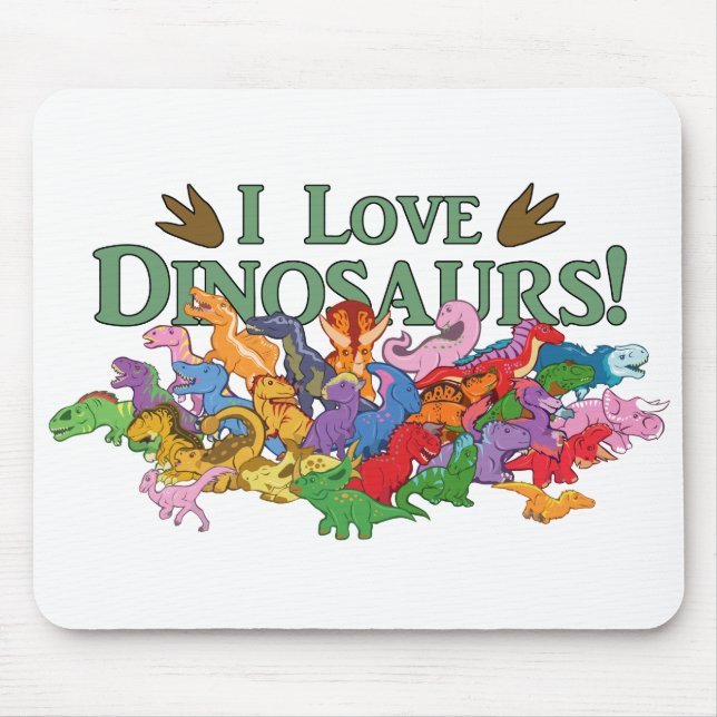 Cute and Colourful Dinosaurs Mouse Pad (Front)