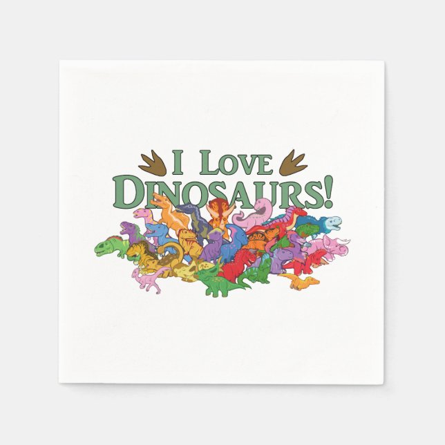 Cute and Colourful Dinosaurs Napkin (Front)