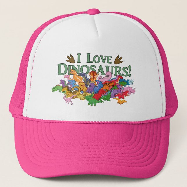 Cute and Colourful Dinosaurs Trucker Hat (Front)
