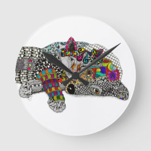 Cute and Colourful Dog and Cat Clock