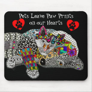 Cute and Colourful Dog and Cat Mousepad