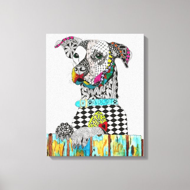 Cute and Colourful Dog Canvas 16" x 20" (Front)