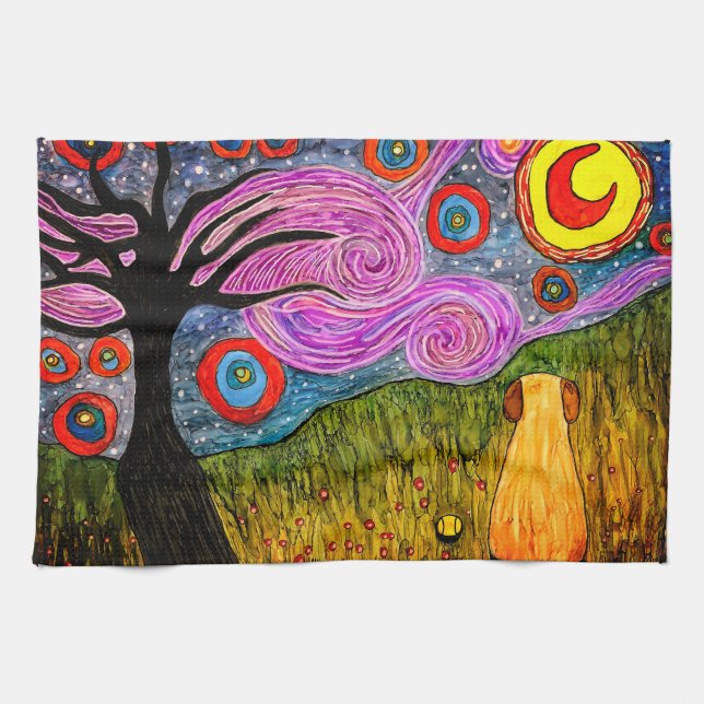 Cute and Colourful Dog Kitchen Towel (Horizontal)