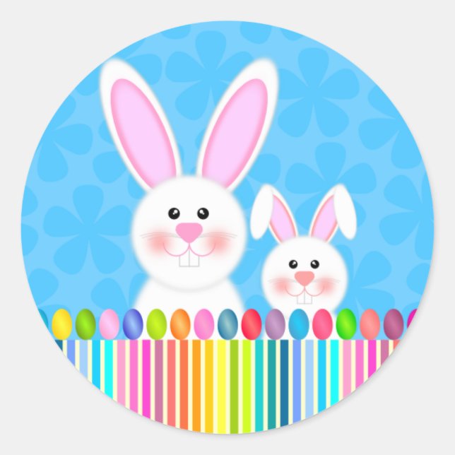 Cute and Colourful Easter Bunny Stickers (Front)