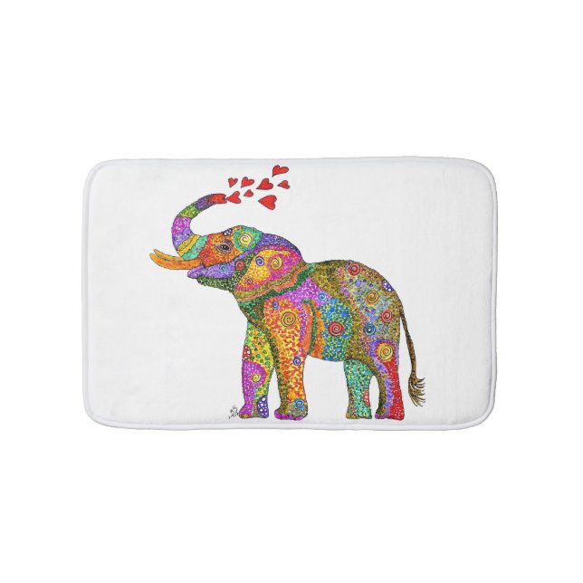 Cute and Colourful Elephant Bath Mat (Front)