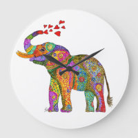 Cute and Colourful Elephant Clock