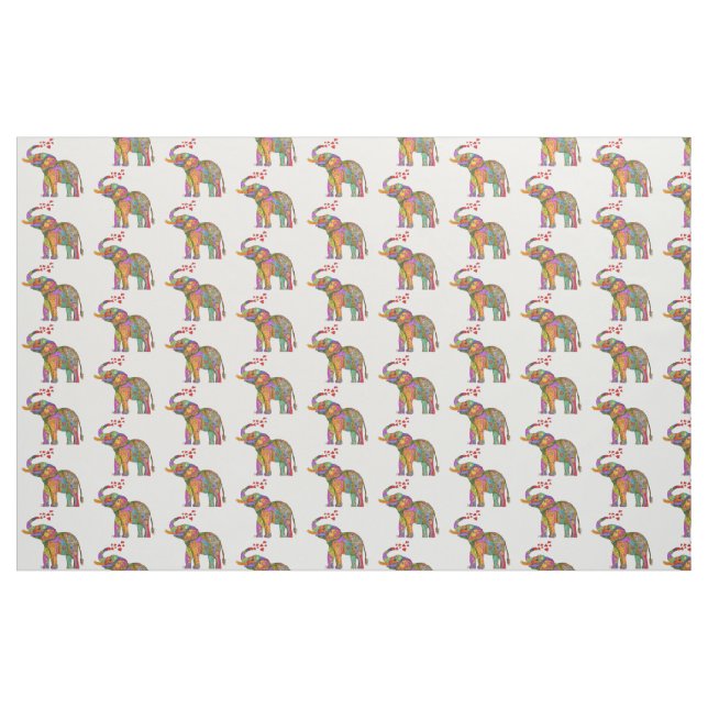 Cute and Colourful Elephant Fabric (Yard)