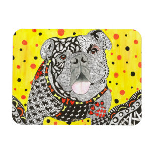 Cute and Colourful English Bulldog Magnet 3"x4"