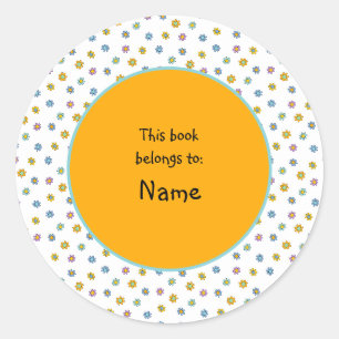 cute and colourful flower classic round sticker