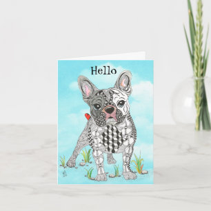 Cute and Colourful French Bulldog Greeting Card
