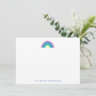 Cute and Colourful Geometric Rainbow Personalised  Card