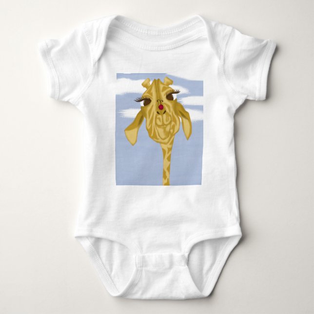 Cute And Colourful Giraffe Baby Bodysuit (Front)