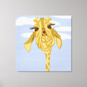 Cute And Colourful Giraffe Canvas Print