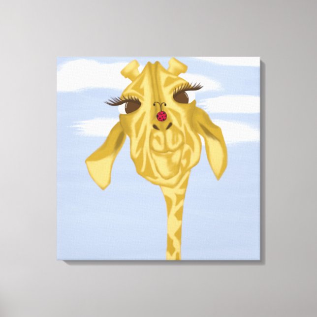 Cute And Colourful Giraffe Canvas Print (Front)