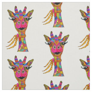 Cute and Colourful Giraffe Fabric