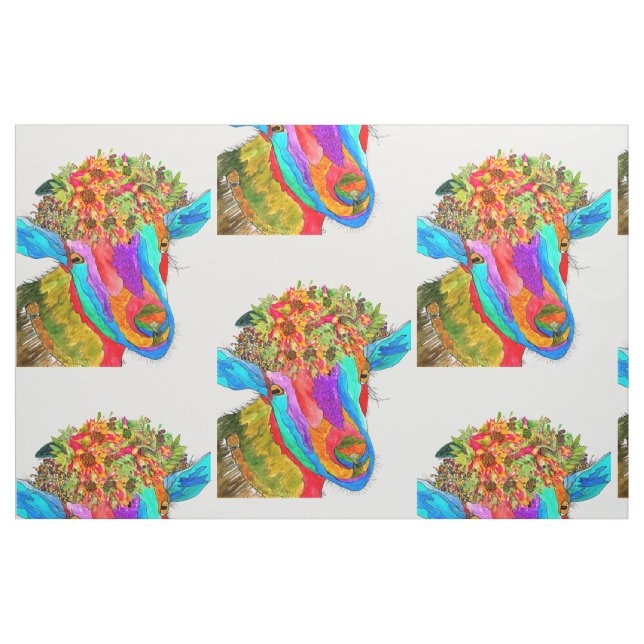 Cute and Colourful Goat Fabric (Fat Quarter)