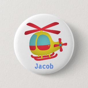 Cute and Colourful Helicopter for Kids 6 Cm Round Badge