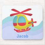 Cute and Colourful Helicopter for Kids Mouse Pad<br><div class="desc">Kids, especially boys that love aircraft and aviation will adore this cute and colourful toy like helicopter that comes in the bright colours of yellow, red and blue. An adorable and attractive chopper design for toddlers and children for their birthdays or special occasions. Personalise easily with the child's name or...</div>