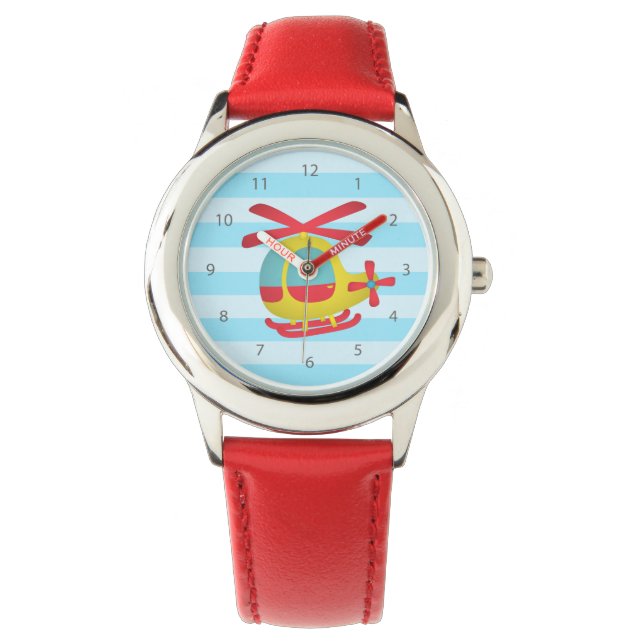 Cute and Colourful Helicopter for Kids Watch (Front)