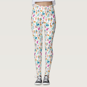 Cute and Colourful Jungle Animals Pattern Leggings