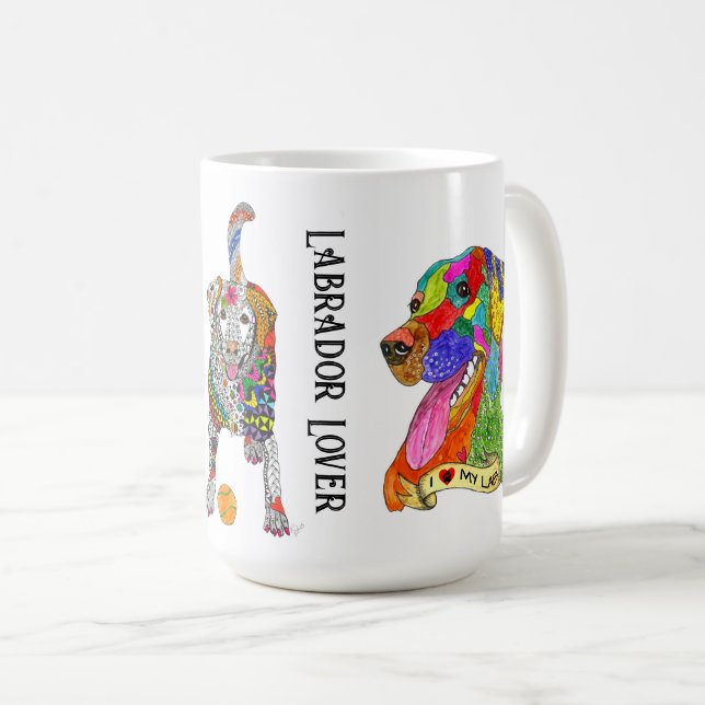 Cute and Colourful Labrador Lover Mug (Front Right)