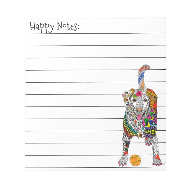 Cute and Colourful Labrador Retriever Notepad (Front)