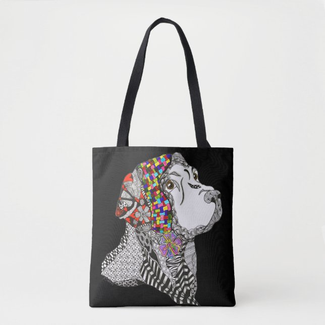 Cute and Colourful Labrador Retriever Tote Bag (Front)