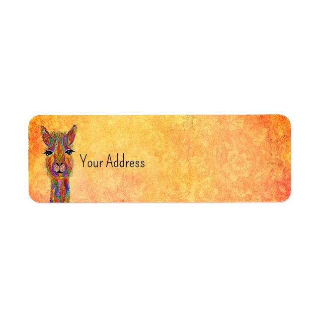 Cute and Colourful Llama Alpaca Address Label (Front)