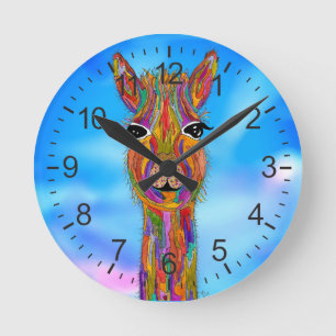 Cute and Colourful Llama Clock